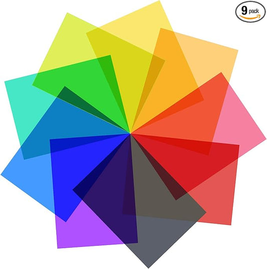 Lystaii 9pcs Gel Light Filter Color Correction Colored Overlays Transparent by Lystaii