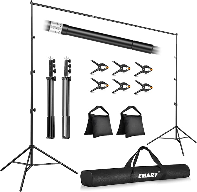 EMART 10x10FT Backdrop Stand, Photo Studio Back Drop Adjustable Stand by EMART
