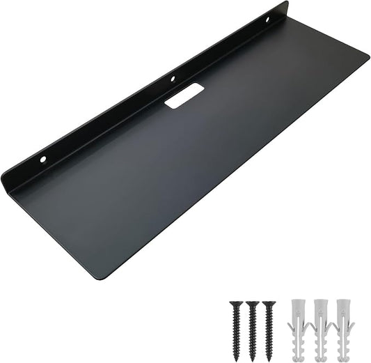 20 Inch Black Floating Wall Shelves, Wall-Mounted Small Storage Shelf by YUjieSTC