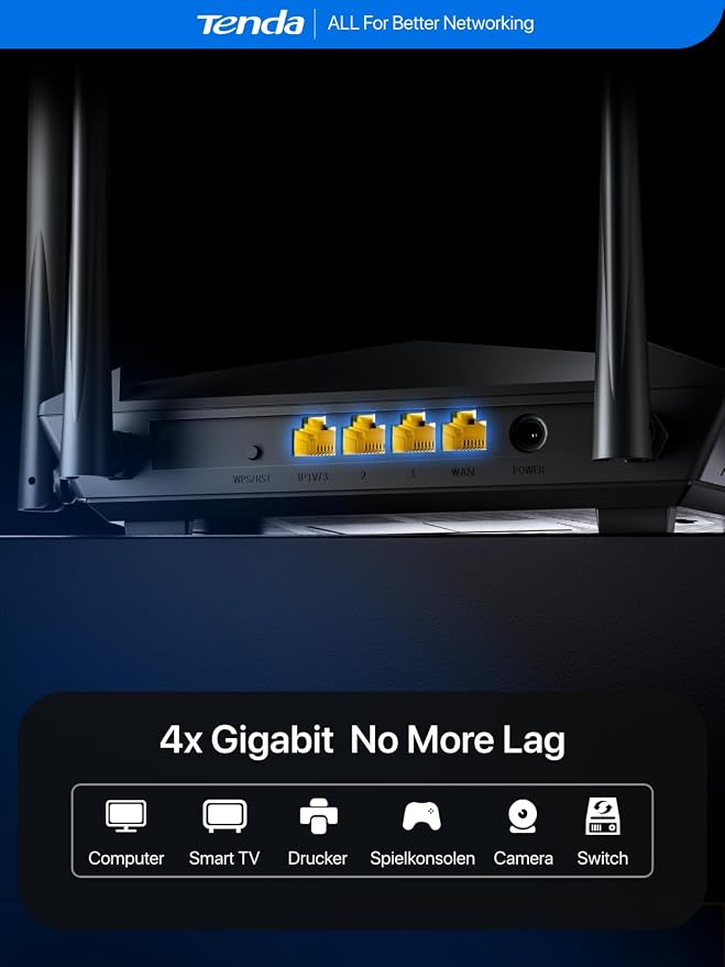 Tenda AC1200 WiFi Router, Dual Band Gigabit Wireless Internet Router - Image 9