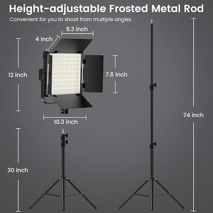 2-Pack RGB Photography Lighting Kit, 50W Bi-Color Professional LED Studio Lights - Image 8