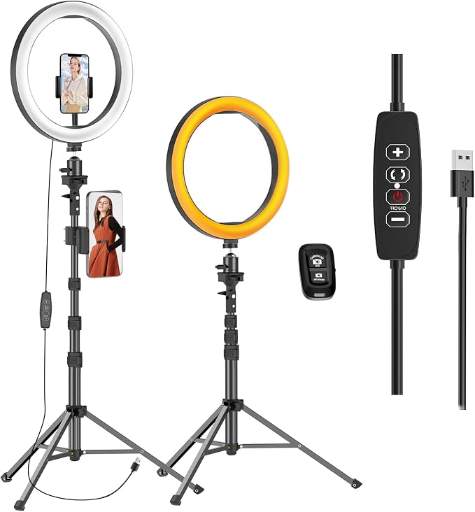 EMART 12" Ring Light with 55" Extendable Tripod Stands and Phone Holder by EMART