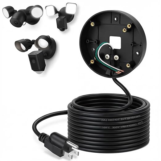 30ft/9M Power Cord with Adapter and Plug-in Mount by CaGuan