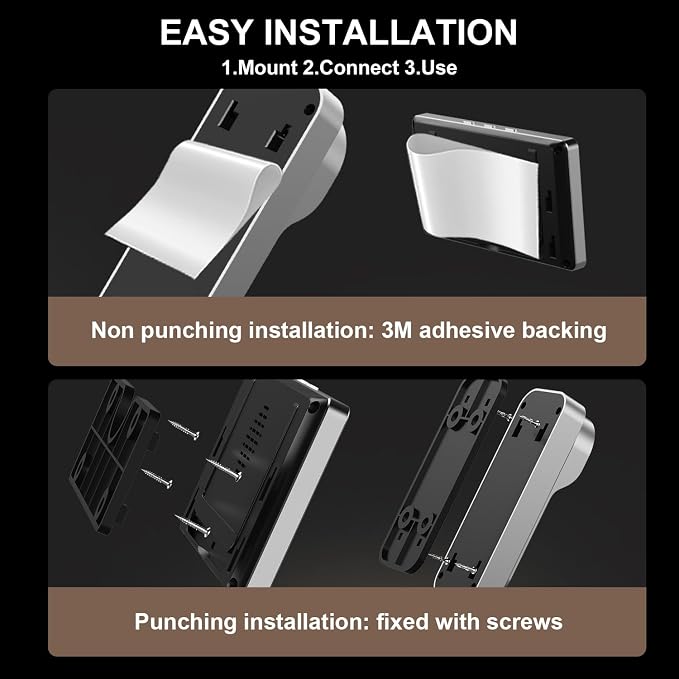 Video Doorbell with 43" Monitor, No WiFi Needed, 130° Wide Angle, Infrared - Image 6