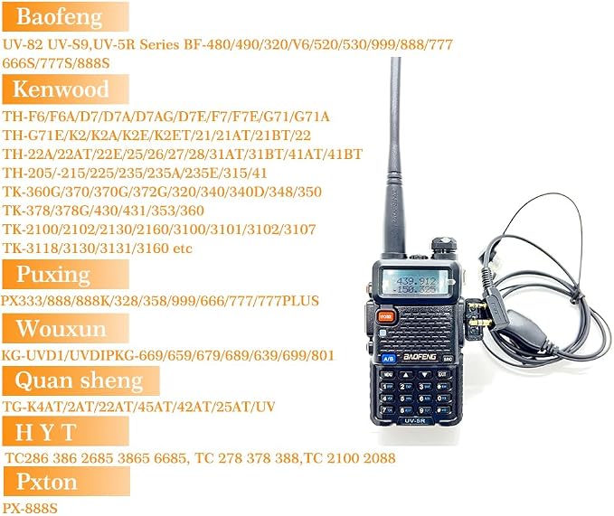 Walkie Talkies Earpieces with Mic 2 Pin Covert Air Acoustic Tube Headset - Image 3