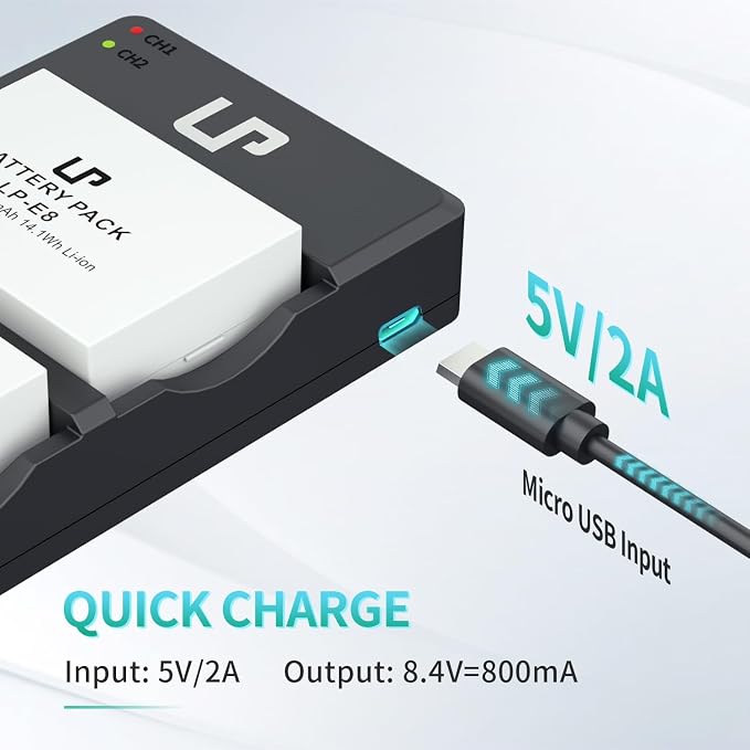 LP LP-E8 Battery Charger Pack, Compatible - Image 6