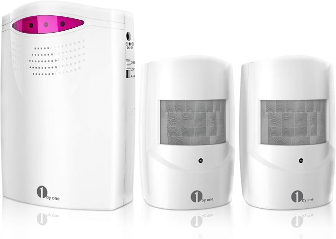 Driveway Alarm Wireless Outside, 1 BY ONE Motion Sensor Alarm 1000ft/300m Range by 1byoneProductInc