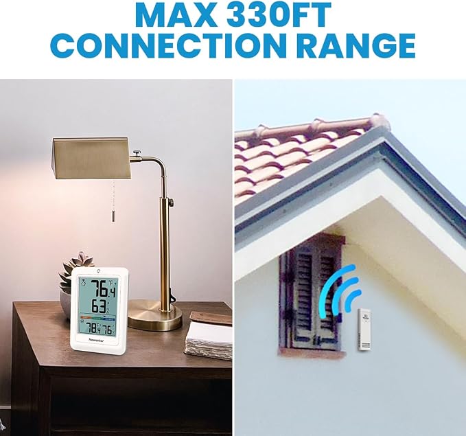 Newentor Indoor Outdoor Thermometer Wireless, Weather Station - Image 2