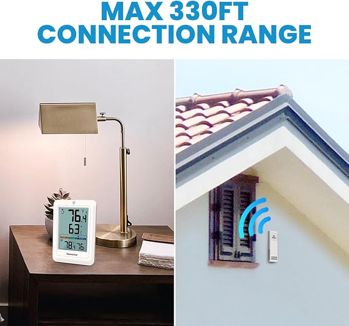 Newentor Indoor Outdoor Thermometer Wireless, Weather Station - Image 2
