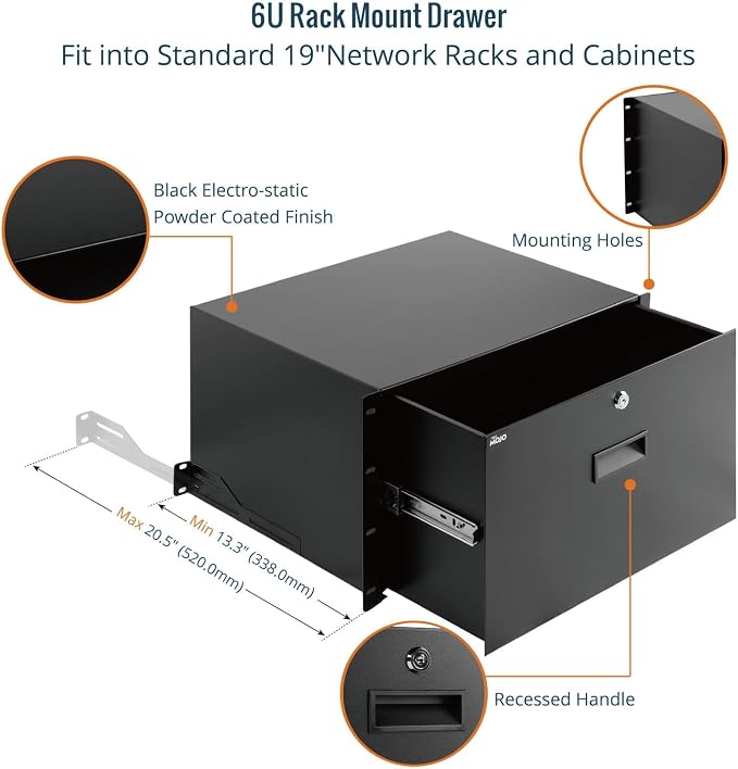 Tecmojo 6U Rack Drawer, Rack Mount Drawer - Image 4