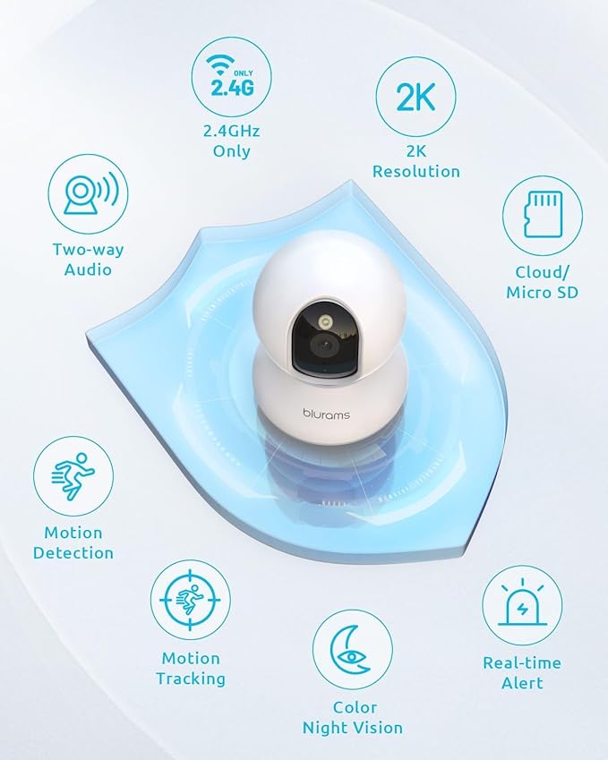 blurams Indoor Cameras for Home Security, 2K Pet Camera - Image 2