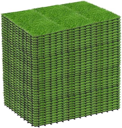 216 PCS Interlocking Artificial Grass Tiles by SkillMaid