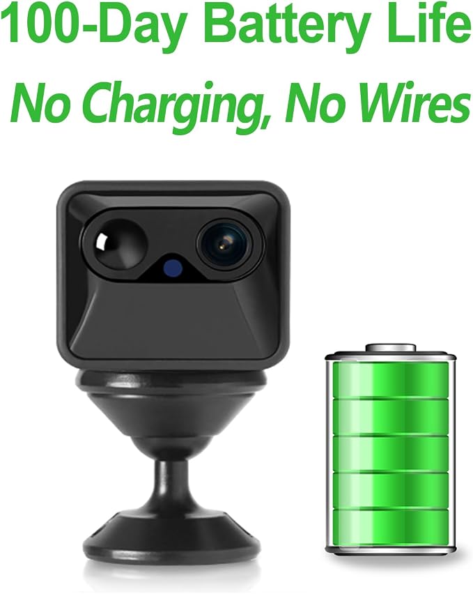 2K Mini Security Camera with Built-in Hotspot and Magnetic Mount, Long Battery - Image 5