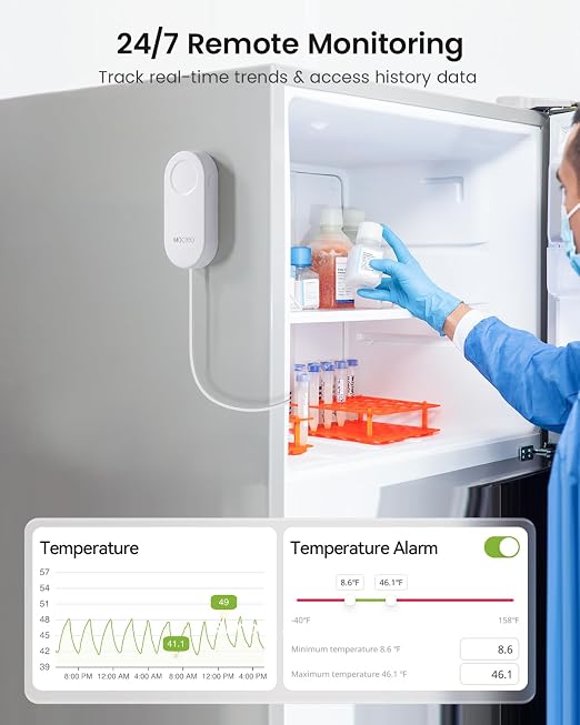 MOCREO WiFi Thermometer Freezer Alarm, Email Alert, App Notification, Data - Image 6