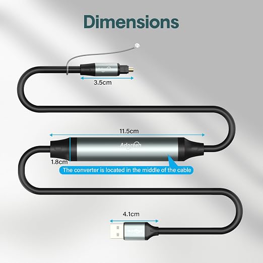 Adoreen Unidirectional USB A 2.0 to Toslink Digital Optical Audio Cable 6 Ft - Image 4