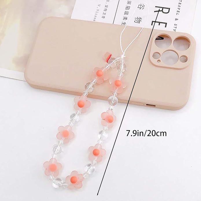 Beaded Phone Charm Lanyard Strap Girly Style Fixed Beads Pearl Lanyards - Image 5