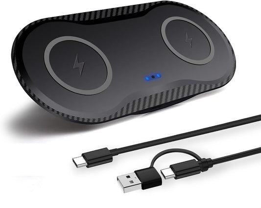 40W Wireless Charging Pad, Dual 20W Fast Wireless Charging Mat for iPhone 16 15 14 13 12 11/SE/X/XS,Apple Airpods 4/3/Pro,15W Wireless Charger Station for Samsung Galaxy/Note/Bud+ (Black)
