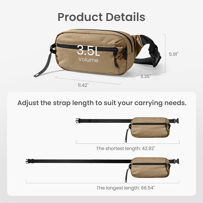 tomtoc 3.5L Sling Bag with RFID Blocking, Crossbody Bag Chest Shoulder Pack - Image 8