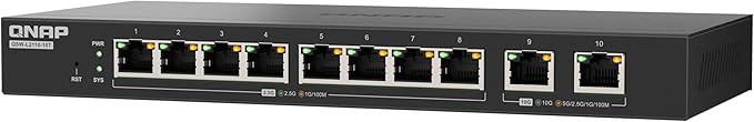 QNAP 10-Port Multi-Gigabit Lite-Managed Network Switch, 2 x 10GbE Base-T & 8 x by QNAP
