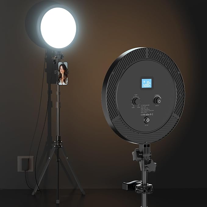 UBeesize 12" Ring Light with 62" Tripod Stand, Professional Big Ring Light with by UBeesize