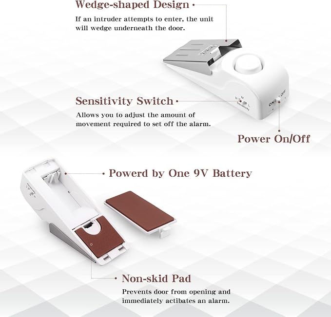 EMDMAK Door Stop Alarm with 120DB Siren Door Stop - Image 2