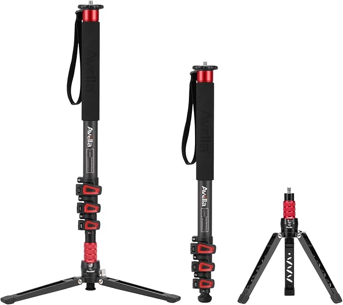 Avella C324D Carbon Fiber 67 Inch Camera Monopod Professional Telescopic Video by AVELLA