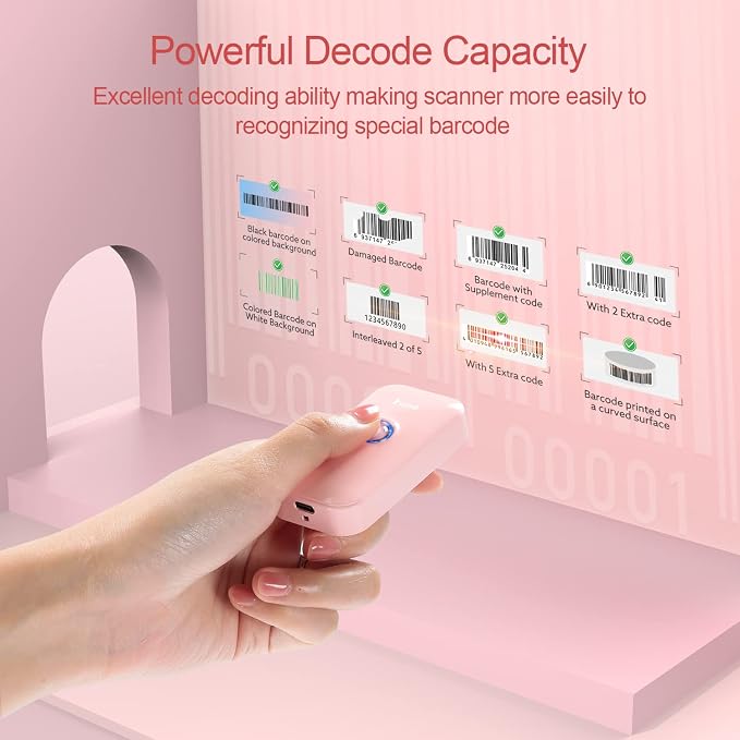 Eyoyo Mini 1D Bluetooth Barcode Scanner, 3-in-1 Bluetooth & USB Wired & 2.4G - Image 7