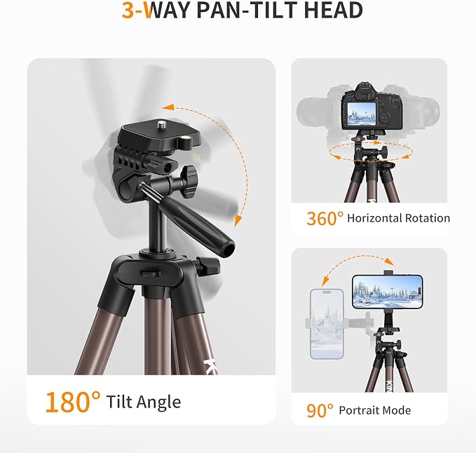 KINGJOY 71" Camera Tripod, Lightweight Travel Tripod - Image 4