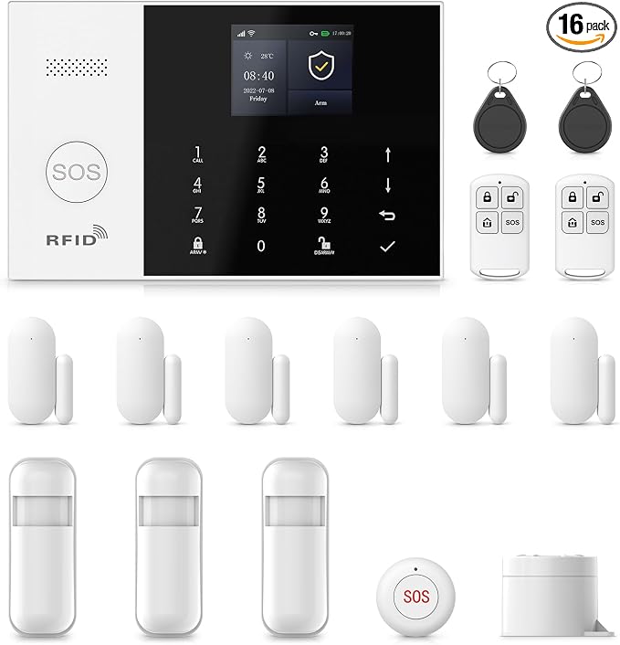 Home Alarm System Wireless, Door/Window Sensors, Motion Detectors, by PGST