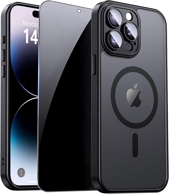 for iPhone 14 Pro Case with Privacy Screen Protector and Camera Protection by ZOZDOKG