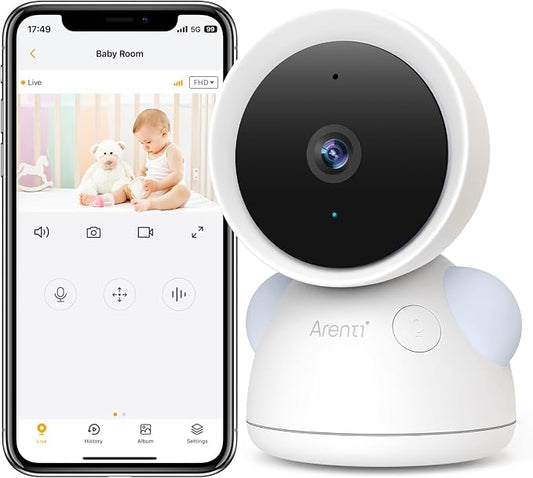 ARENTI Baby Camera Monitor, 2K/3MP WiFi 6, Smartphone App, Super Night Vision by ArentiIntelligence