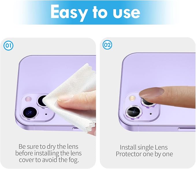 for iPhone 14 / iPhone 14 Plus Camera Lens Protector Bling, 9H Hardness - Image 7