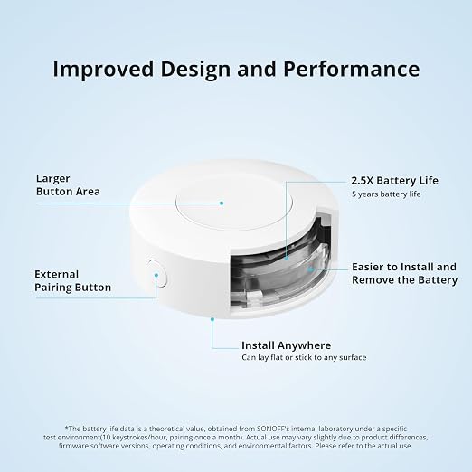 SONOFF Zigbee Switch, SNZB-01P Wireless Push Button, Supports to Create Smart - Image 4