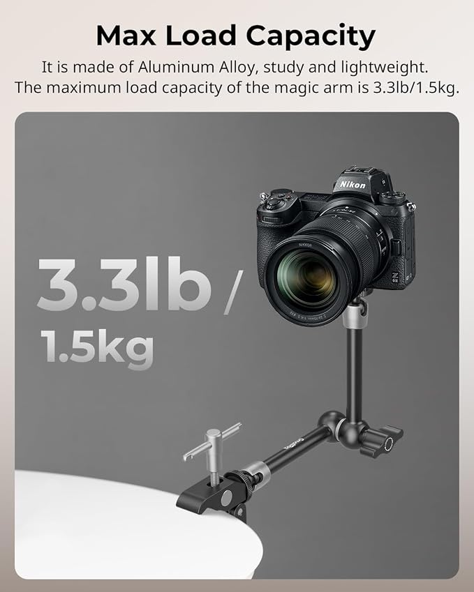 SMALLRIG Clamp w/ 1/4" and 3/8" Thread and 9.8 Inches Adjustable Friction Power - Image 7
