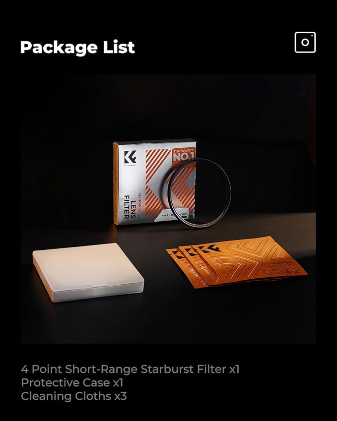 K&F CONCEPT 67mm Variable Short Line Star Lens Filter, Cross Screen Starburst - Image 8