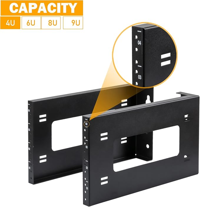 RIVECO 4U Open Frame Rack Wall Mount & Desktop Mount, No Assembly Required - Image 2