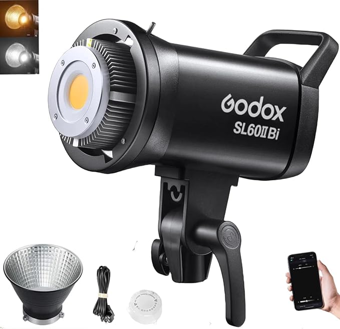 Godox SL60IIBi Bi-Color LED Video Light, 75W 25100Lux@1M CRI 96+ 11 FX Effects by GODOX