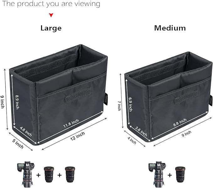 S-ZONE Waterproof Shockproof Foldable Camera Insert Bag Lens Cases Canon Nikon - Image 2