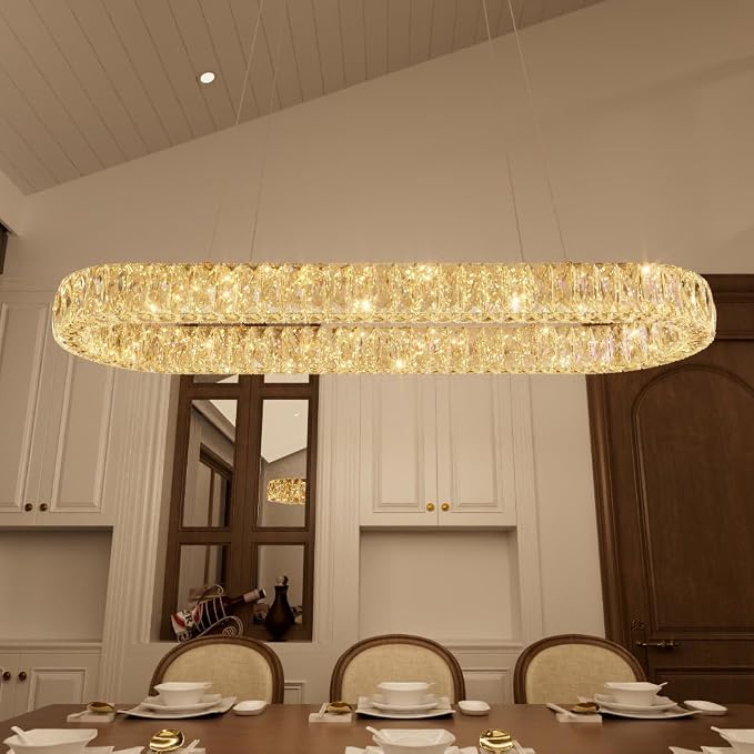 HAIXIANG LED Long Chandeliers for Dining Table Modern Chandelier Dimmable - Image 9