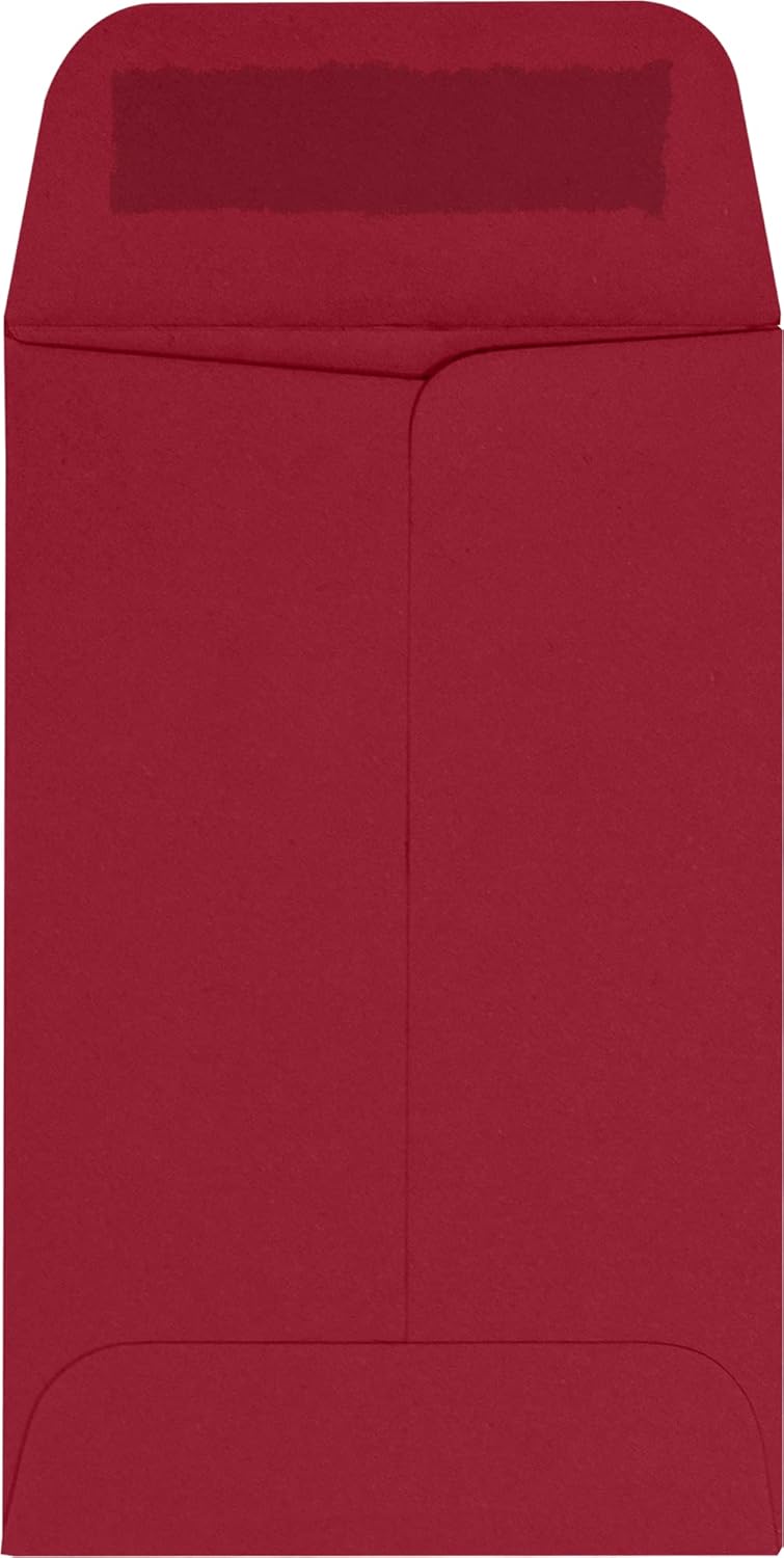 LUXPaper #1 Coin Envelopes | 2 1/4" x 3 1/2" | Garnet Red | 80lb. Text | 50 Qty