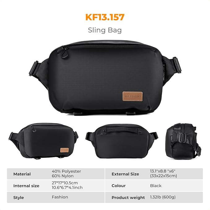 K&F CONCEPT Camera Sling Bag Crossbody Bag Waterproof Camera Shoulder Backpack - Image 8