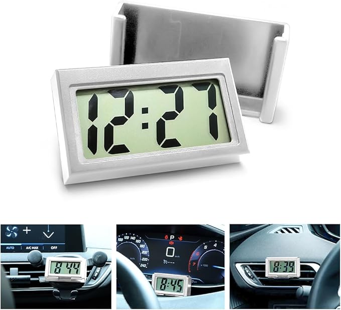 Osilly Mini Digital Clock for Car Dashboard, Battery Operated & Clear LCD by Osilly
