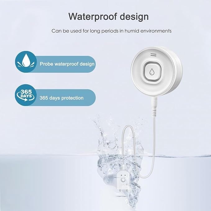 Wi-Fi Water Leak Detector, 100dB Adjustable Audio Alarm Sensor, Sensitive Leak - Image 6