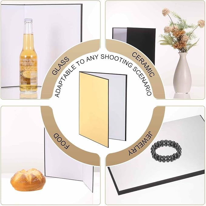 2Pcs 11"x8" Light Reflector 2 in 1 Photography Reflector Cardboards, Foldable & - Image 5