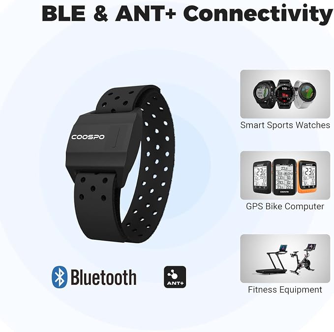 COOSPO Armband Heart Rate Monitor, Rechargeable Dual Band IP67 HRM, Compatible - Image 5