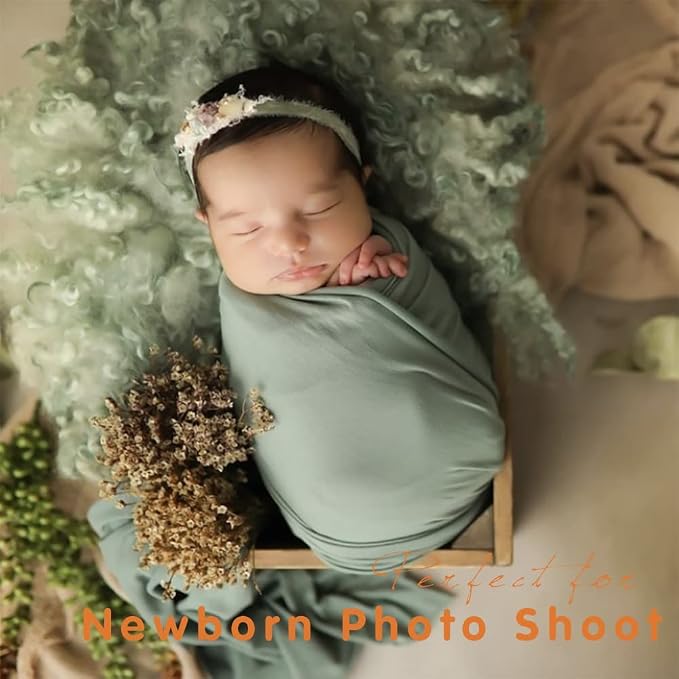 Newborn Posing Wrap Newborn Photography Props Soft Stretch Knit Blanket - Image 4
