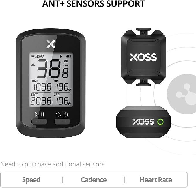 XOSS G+ GPS Bike Computer, Wireless Bicycle Speedometer Odometer - Image 2