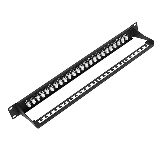 1U Fiber Patch Panel with 48 LC OM1/OM2 Multimode Fiber Optic Couplers by FiberOpticalAccessories