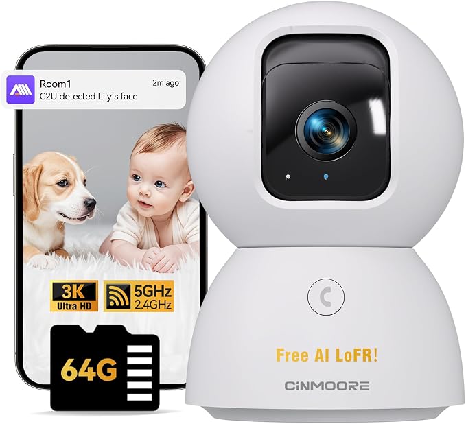 5G Indoor Camera, 3K Pet/Dog Camera by Unknown
