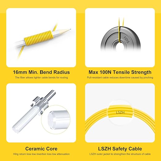 FiberPrime- OS2 SC to SC Single Mode Fiber Patch Cable, Duplex Singlemode - Image 2